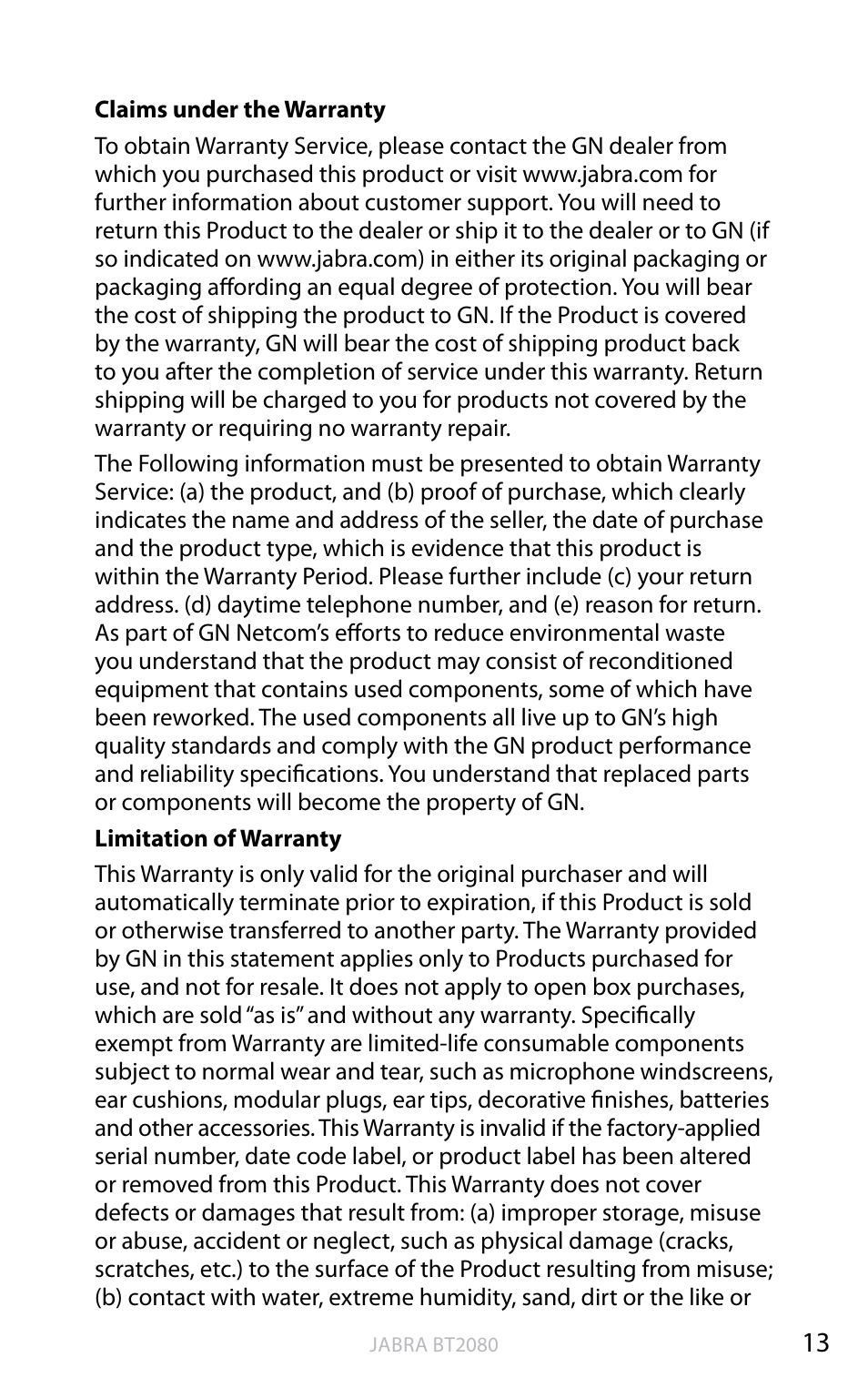 English | Jabra BT2080 User Manual | Page 49 / 495