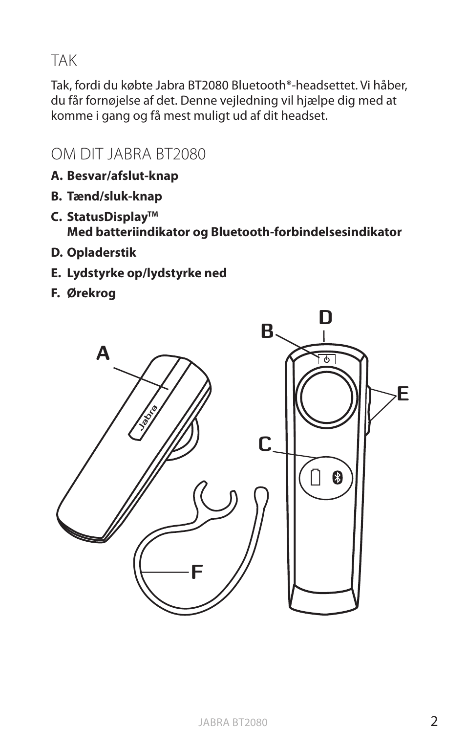 Om dit jabra bt2080, Dansk | Jabra BT2080 User Manual | Page 53 / 495