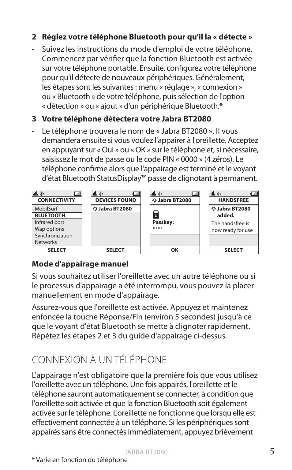 Connexion à un téléphone, Angl a is | Jabra BT2080 User Manual | Page 72 / 495