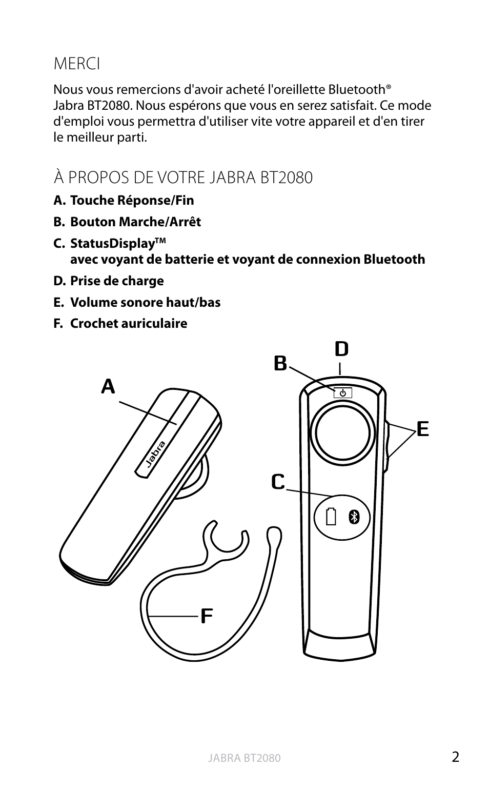 Merci, À propos de votre jabra bt2080, Angl ais | Jabra BT2080 User Manual | Page 85 / 495