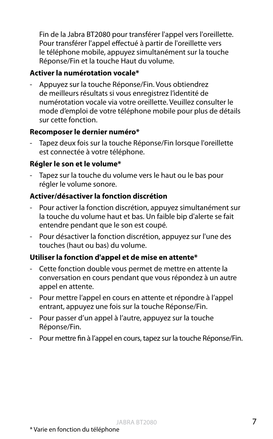 Angl ais | Jabra BT2080 User Manual | Page 90 / 495