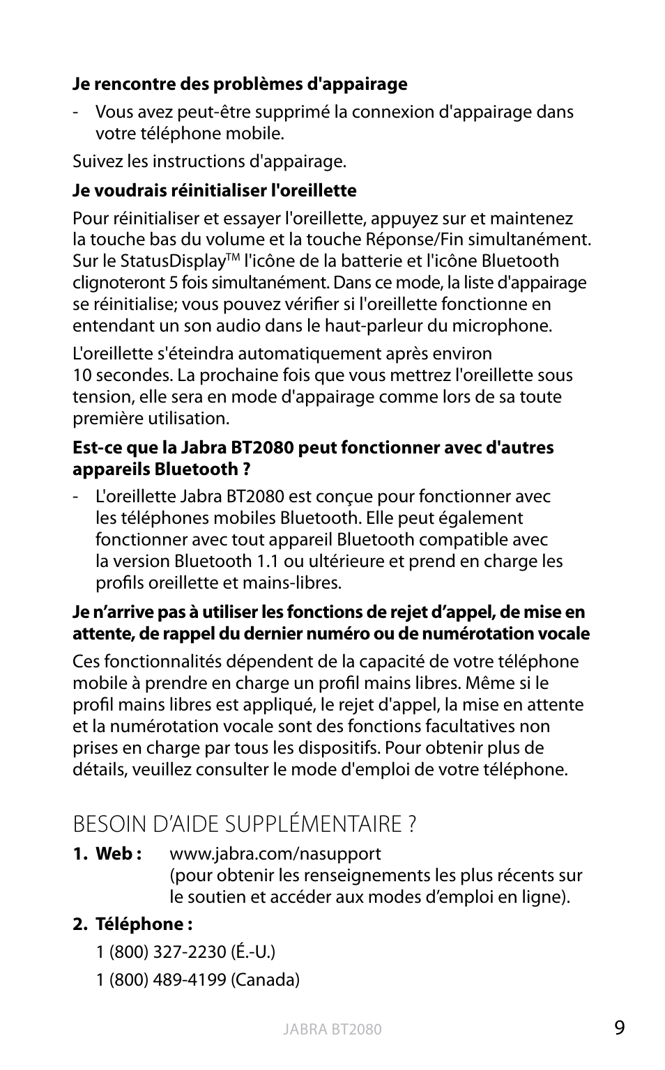 Besoin d’aide supplémentaire, Angl ais | Jabra BT2080 User Manual | Page 92 / 495
