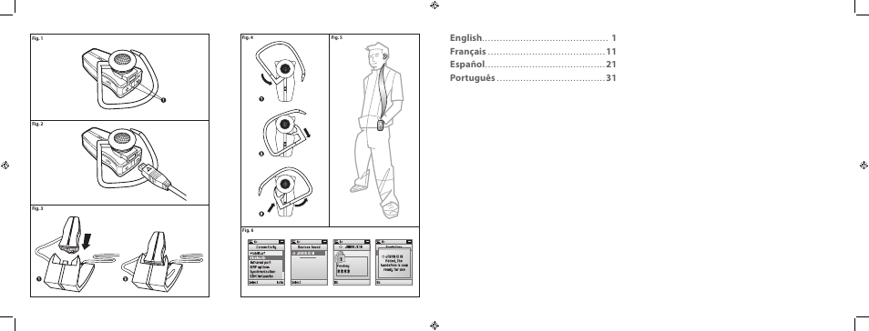 English, 1français, 11 español | 21 português | Jabra JXO Bluetooth Headset User Manual | Page 2 / 23