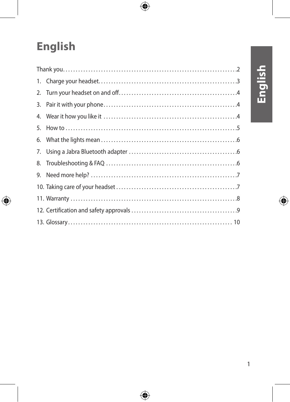 Jabra JXO Bluetooth Headset User Manual | Page 3 / 23