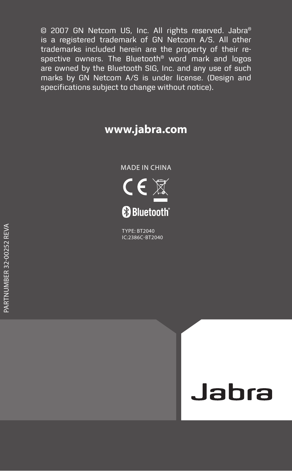 Jabra BT2040 User Manual | Page 2 / 15