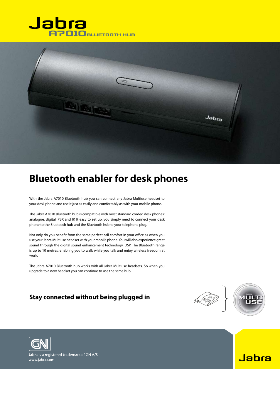 Jabra A7010 User Manual | 2 pages