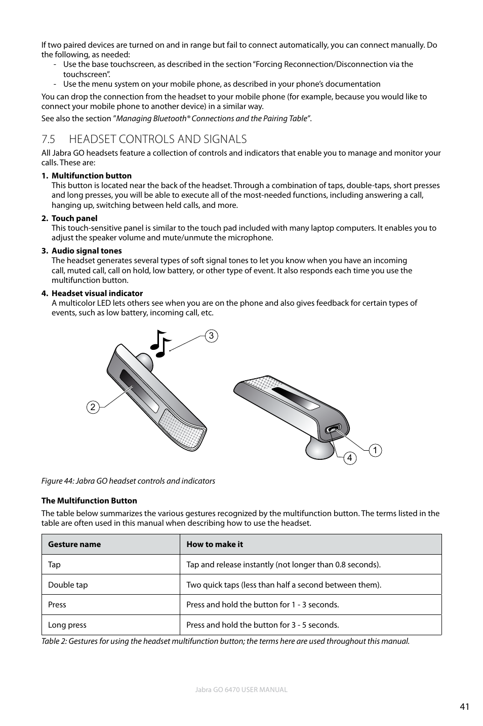 5 headset controls and signals, En g li sh | Jabra GO 6470 User Manual | Page 41 / 77
