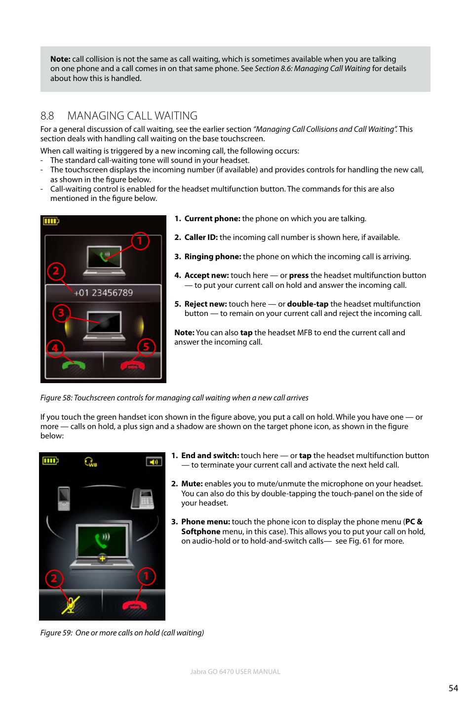 8 managing call waiting, En g li sh | Jabra GO 6470 User Manual | Page 54 / 77