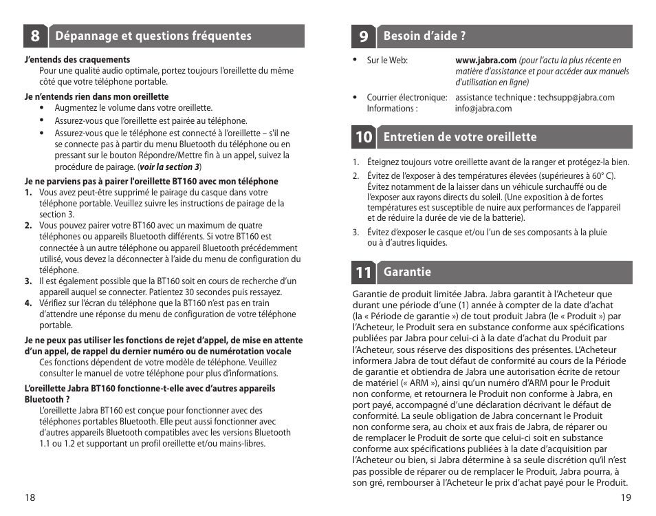 Jabra BT160 User Manual | Page 12 / 25