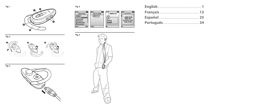 English, 1français, 12 español | 25 português | Jabra BT160 User Manual | Page 2 / 25