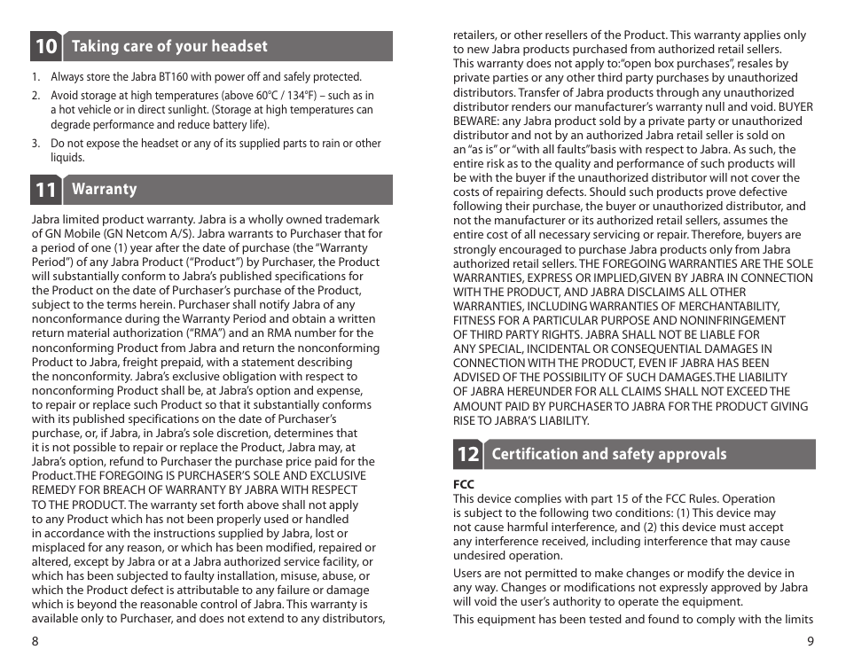 Jabra BT160 User Manual | Page 7 / 25