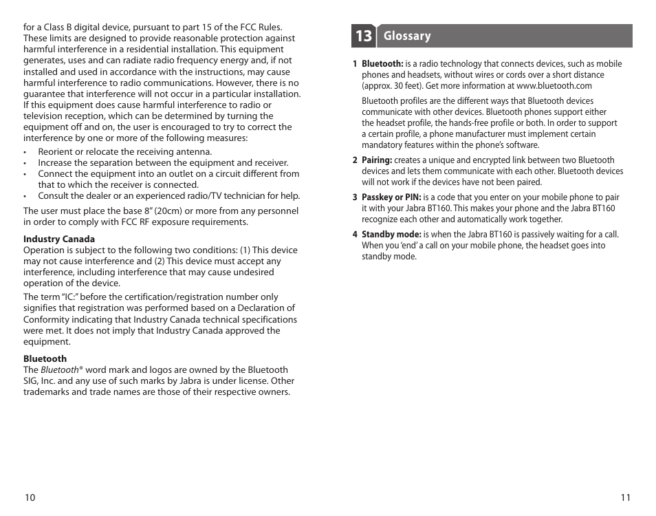 Jabra BT160 User Manual | Page 8 / 25