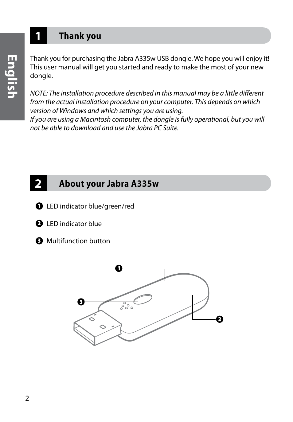 En gli sh | Jabra A335w User Manual | Page 4 / 16