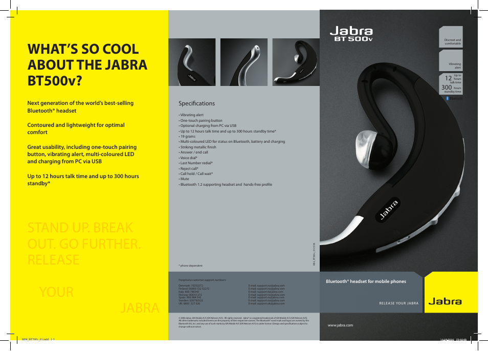 Jabra BT500v User Manual | 2 pages