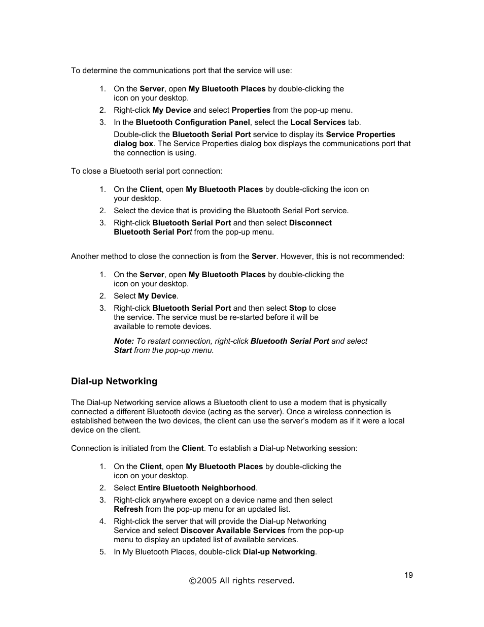 Dial-up networking | Jabra A320s User Manual | Page 19 / 53