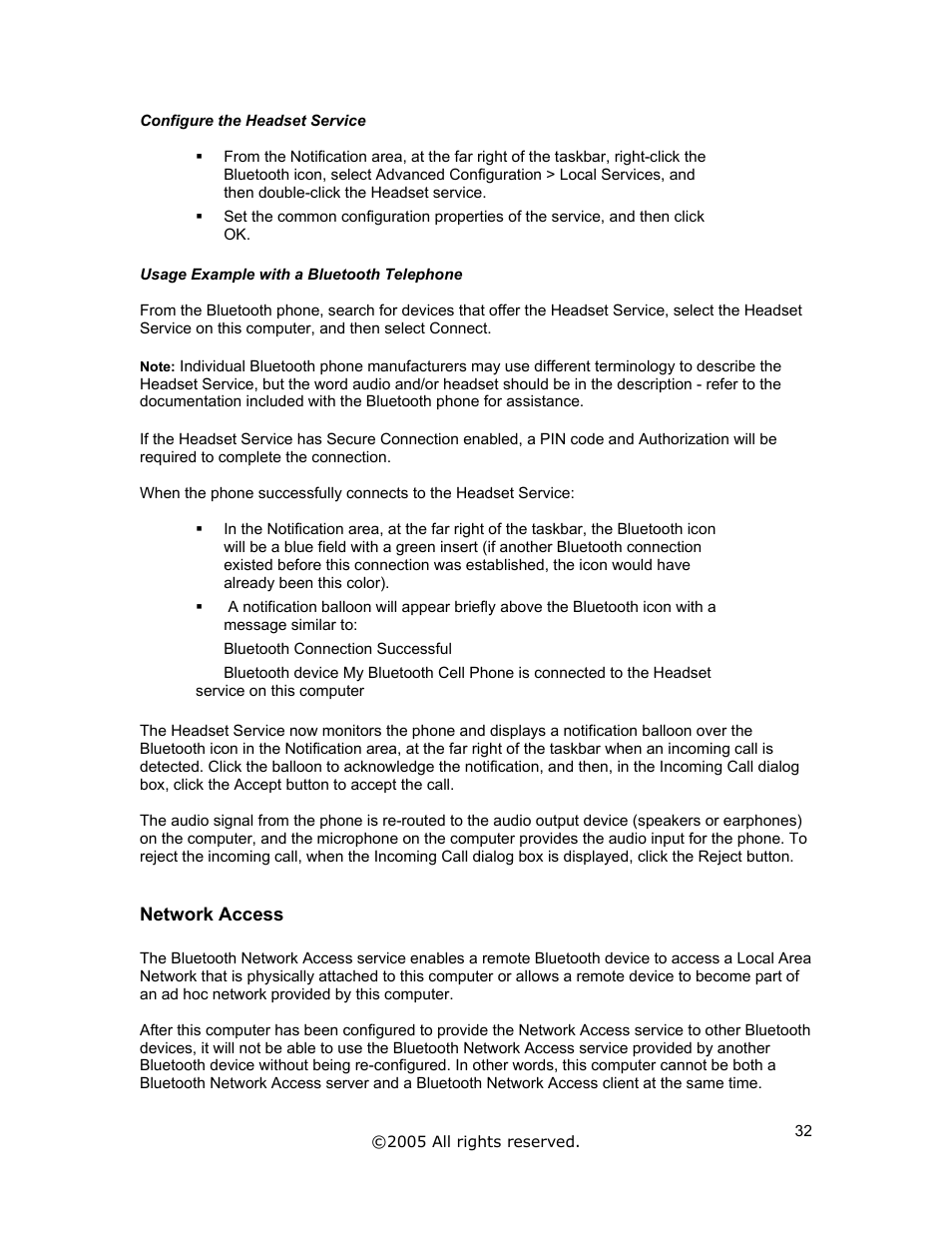 Network access | Jabra A320s User Manual | Page 32 / 53