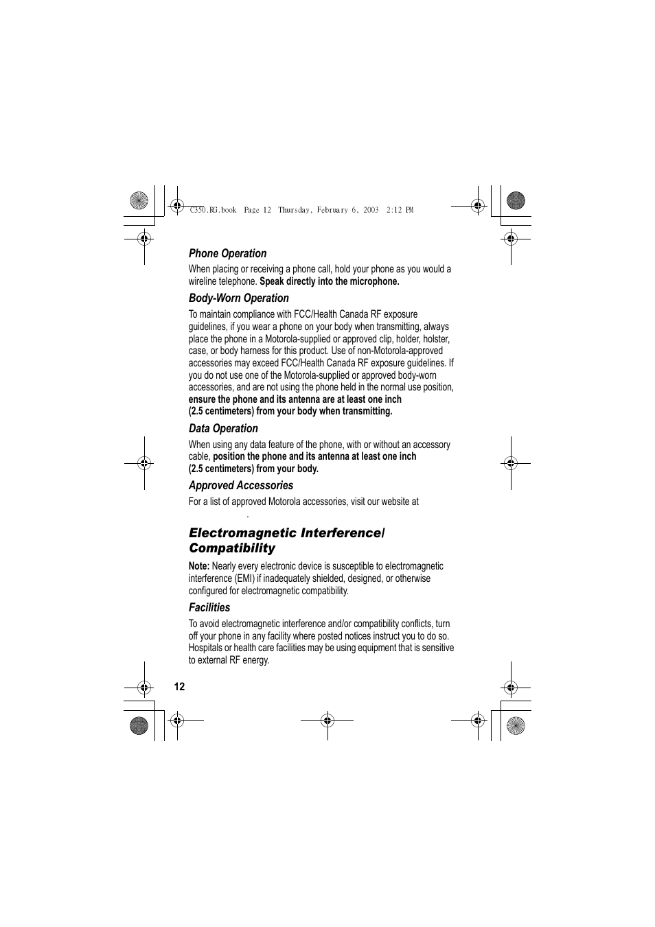 Electromagnetic interference/ compatibility | Jabra C350 User Manual | Page 12 / 173