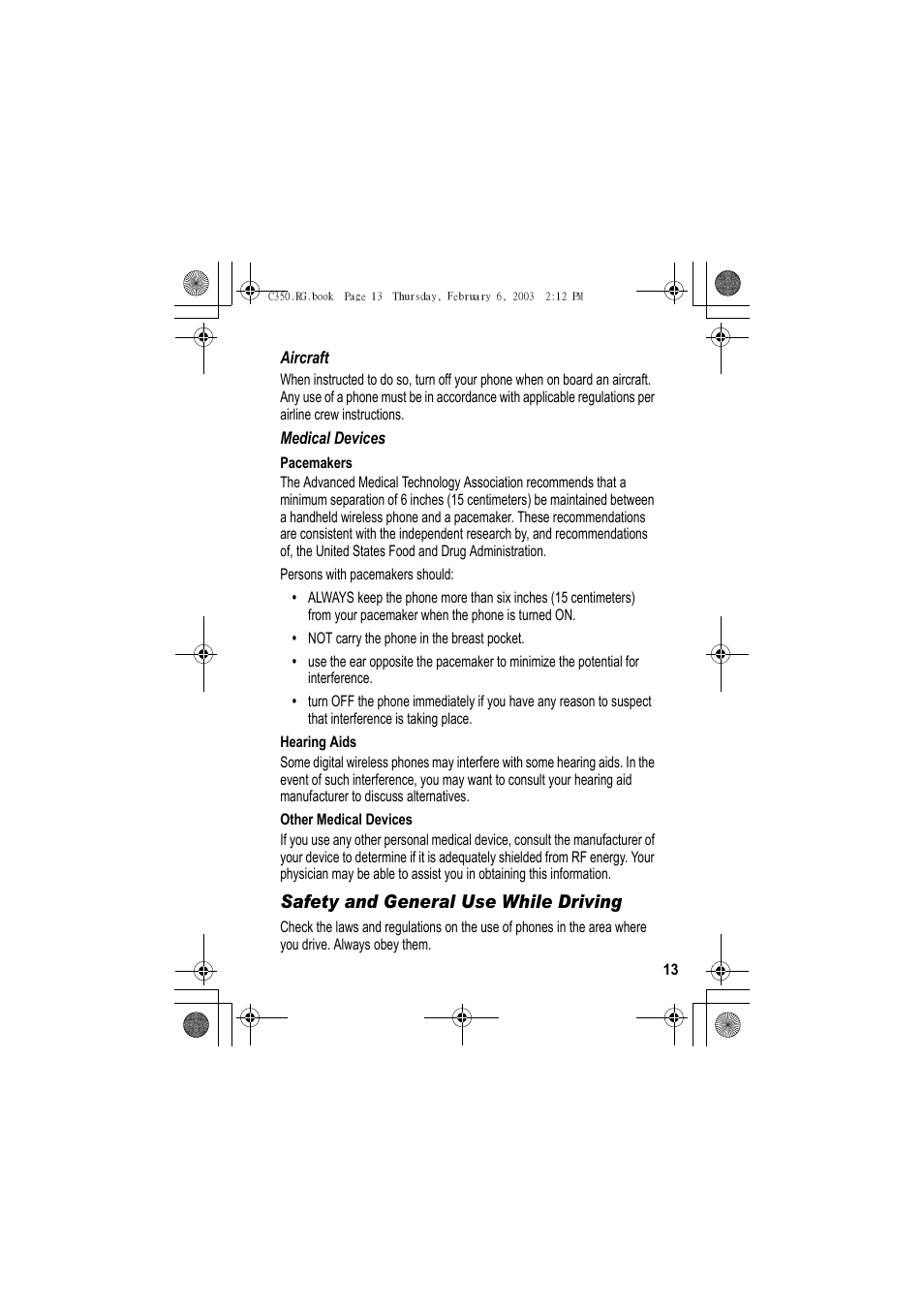 Safety and general use while driving | Jabra C350 User Manual | Page 13 / 173