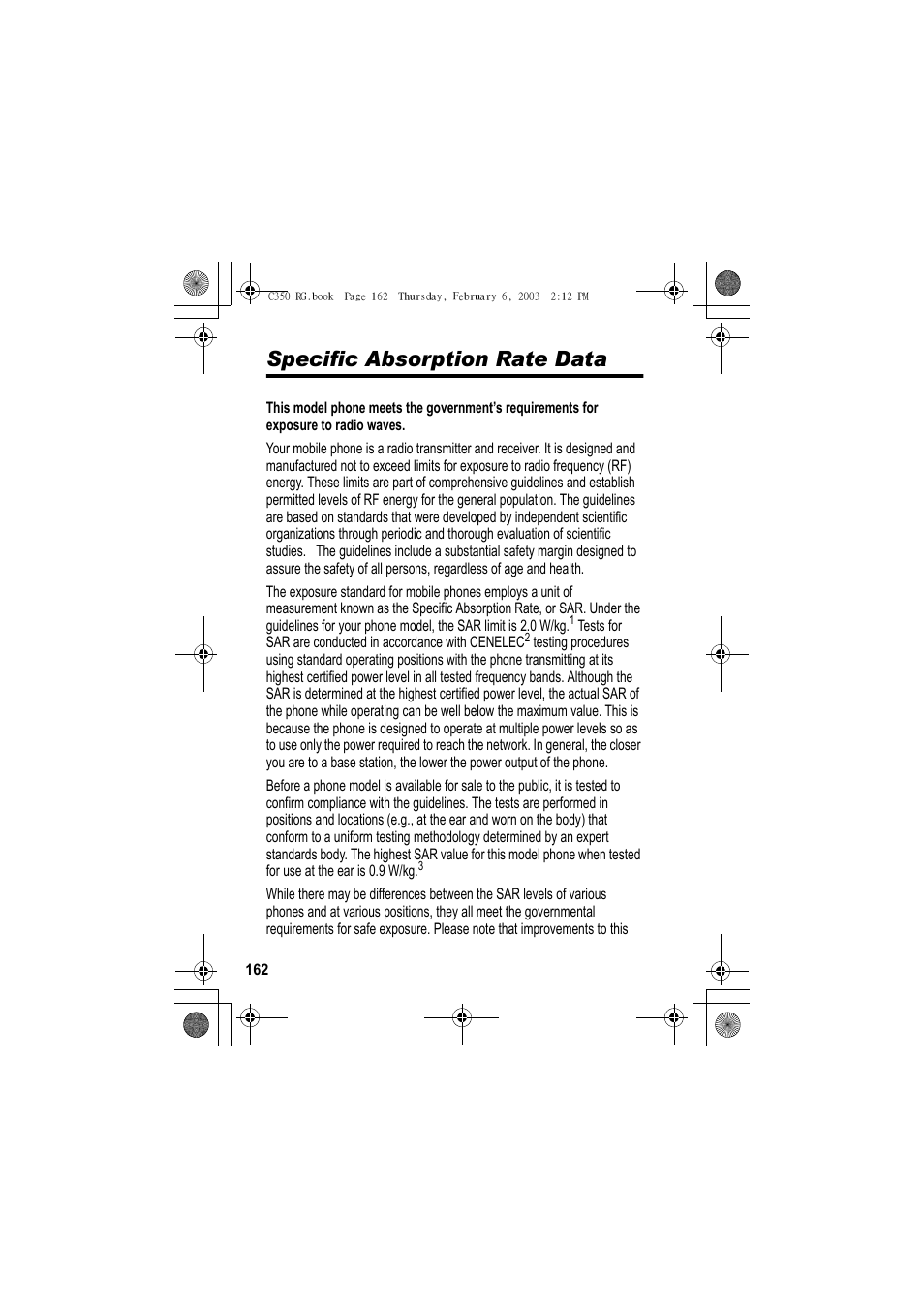 Specific absorption rate data | Jabra C350 User Manual | Page 162 / 173