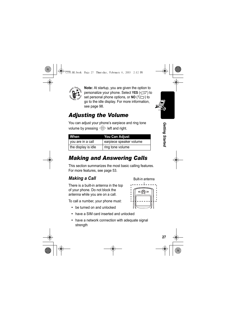 Adjusting the volume, Making and answering calls, Making a call | Jabra C350 User Manual | Page 27 / 173