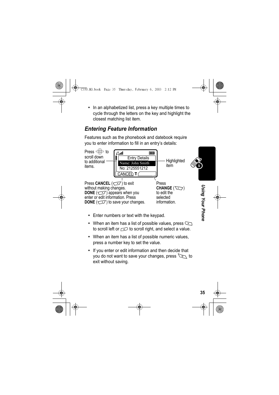 Entering feature information | Jabra C350 User Manual | Page 35 / 173