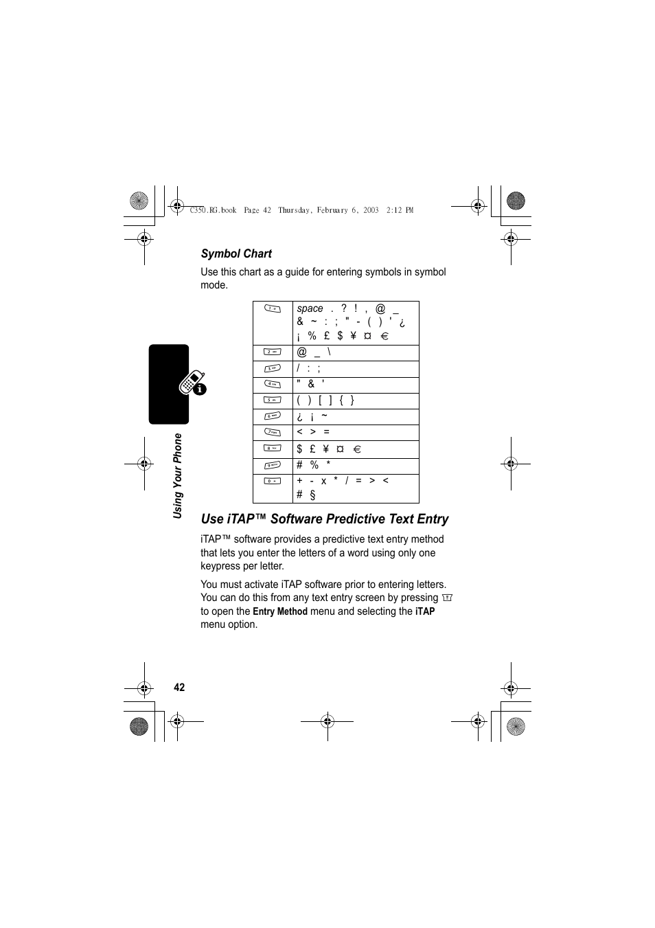 Use itap™ software predictive text entry | Jabra C350 User Manual | Page 42 / 173