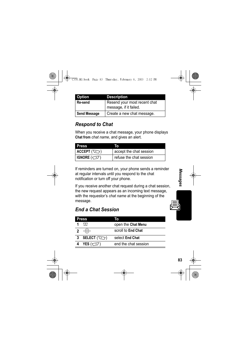 Respond to chat, End a chat session | Jabra C350 User Manual | Page 83 / 173