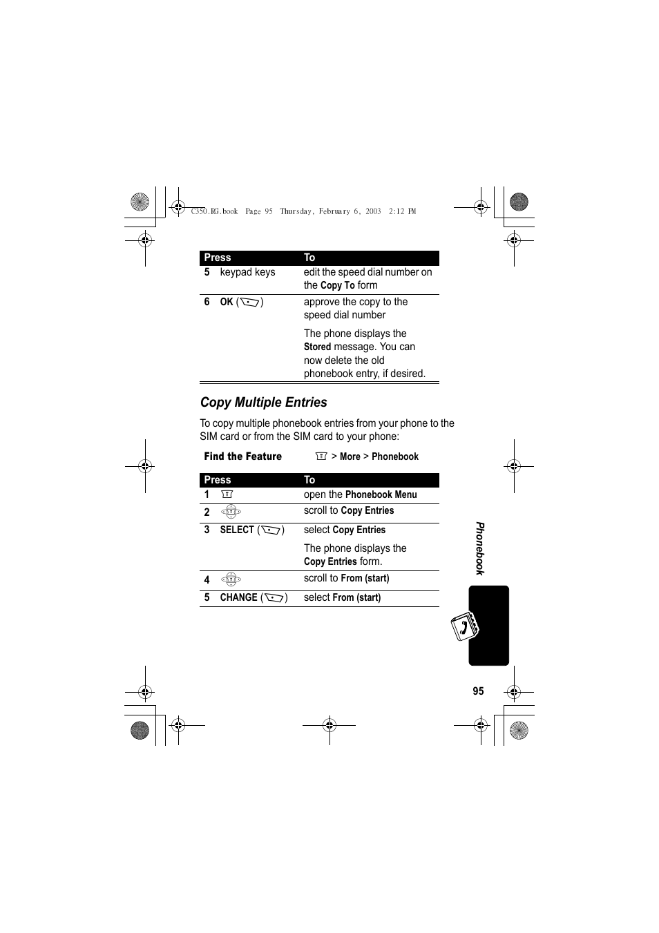 Copy multiple entries | Jabra C350 User Manual | Page 95 / 173