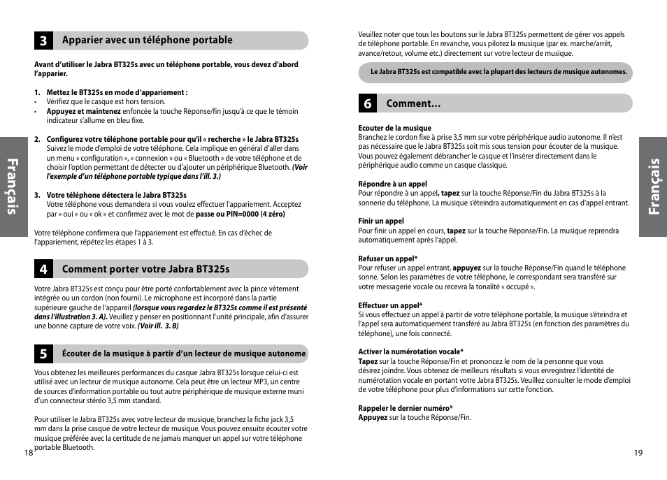 Fr an ça is | Jabra BT325s User Manual | Page 12 / 75