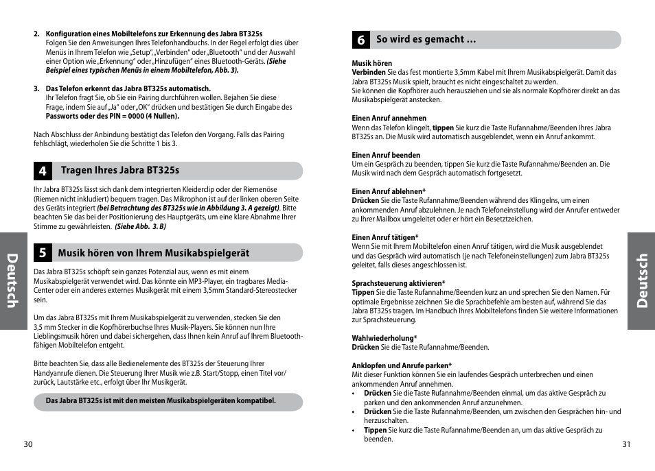Deu ts ch | Jabra BT325s User Manual | Page 18 / 75