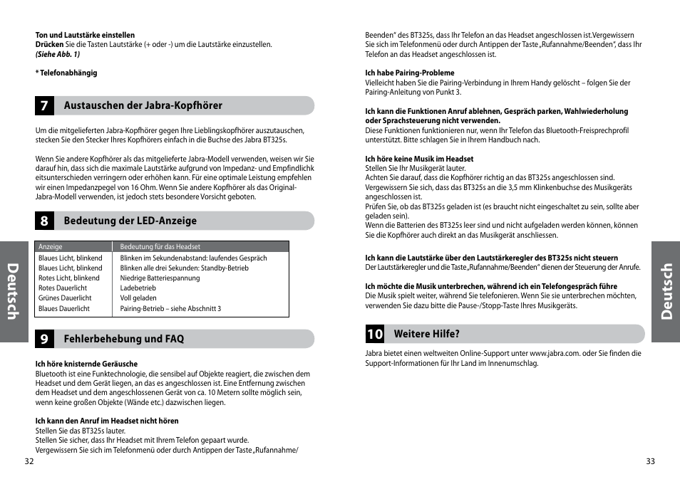 Deu ts ch | Jabra BT325s User Manual | Page 19 / 75