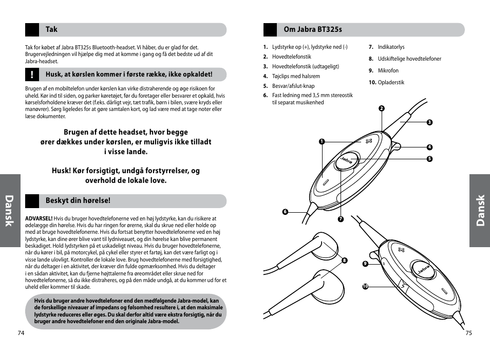 Dan sk | Jabra BT325s User Manual | Page 40 / 75
