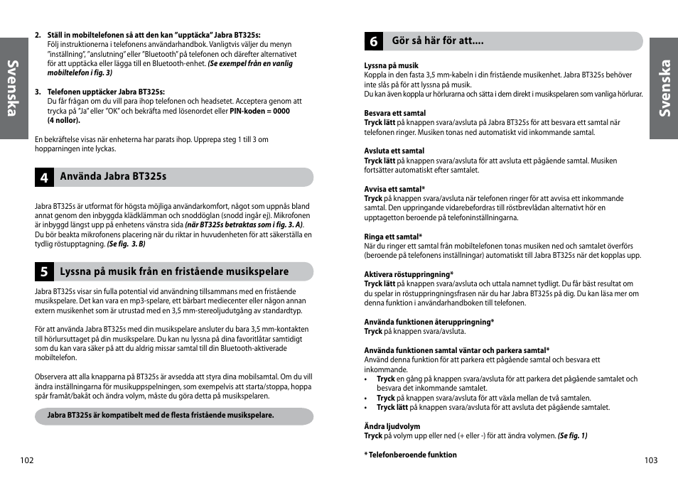 Sv en sk a | Jabra BT325s User Manual | Page 54 / 75