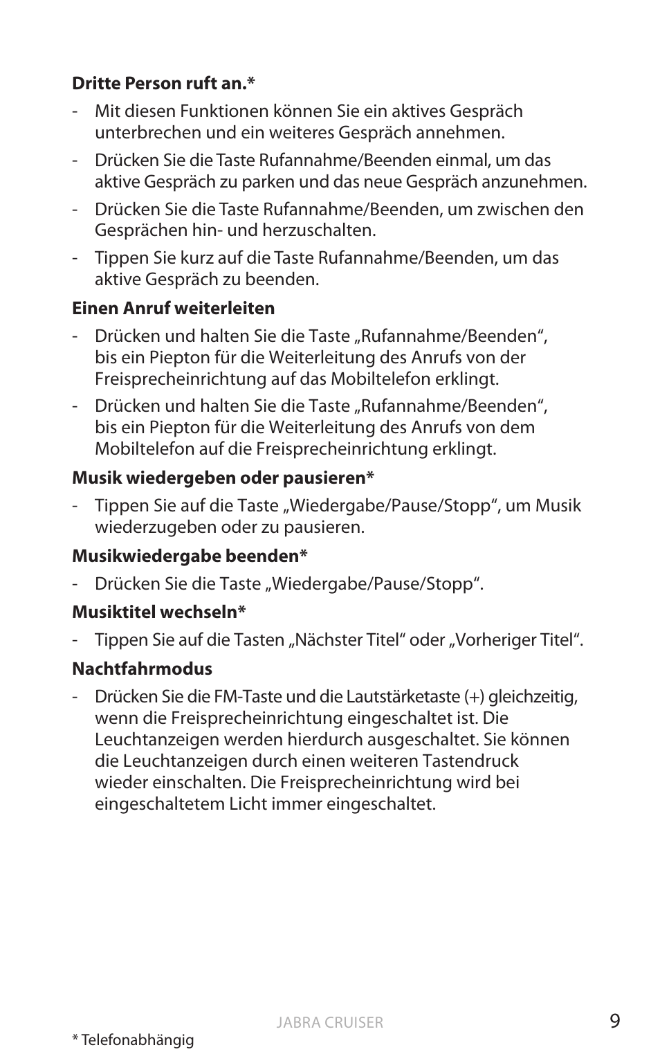Deut sch | Jabra Cruiser User Manual | Page 108 / 491