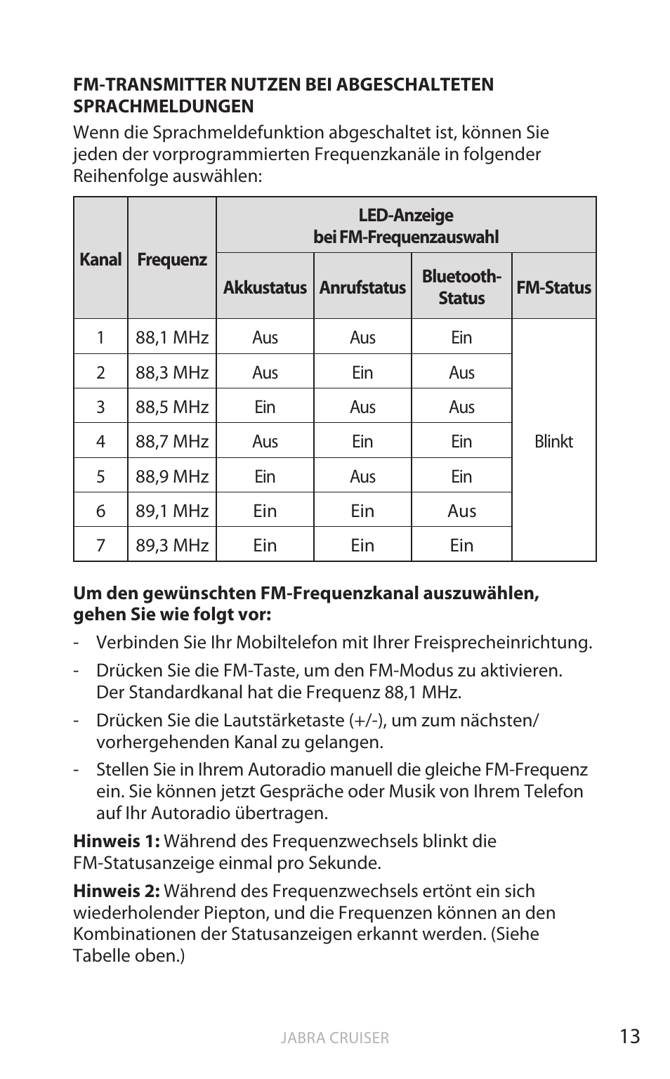 Deut sch | Jabra Cruiser User Manual | Page 112 / 491