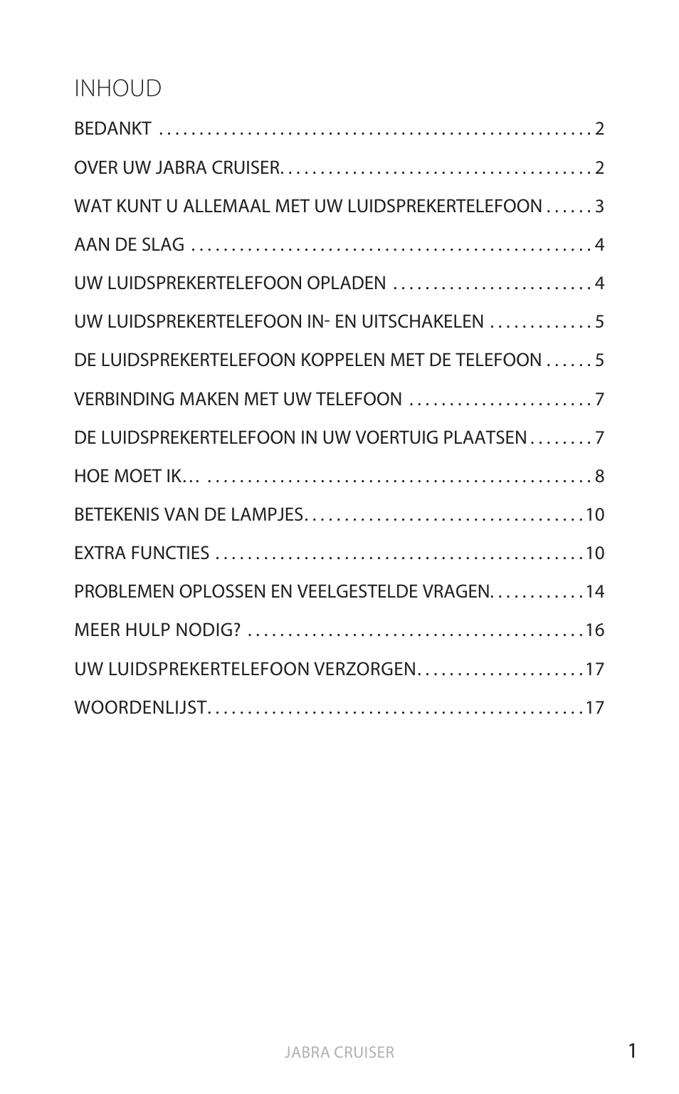 Nederlands (klik hier voor de handleiding), Nederl a n ds, Inhoud | Jabra Cruiser User Manual | Page 155 / 491