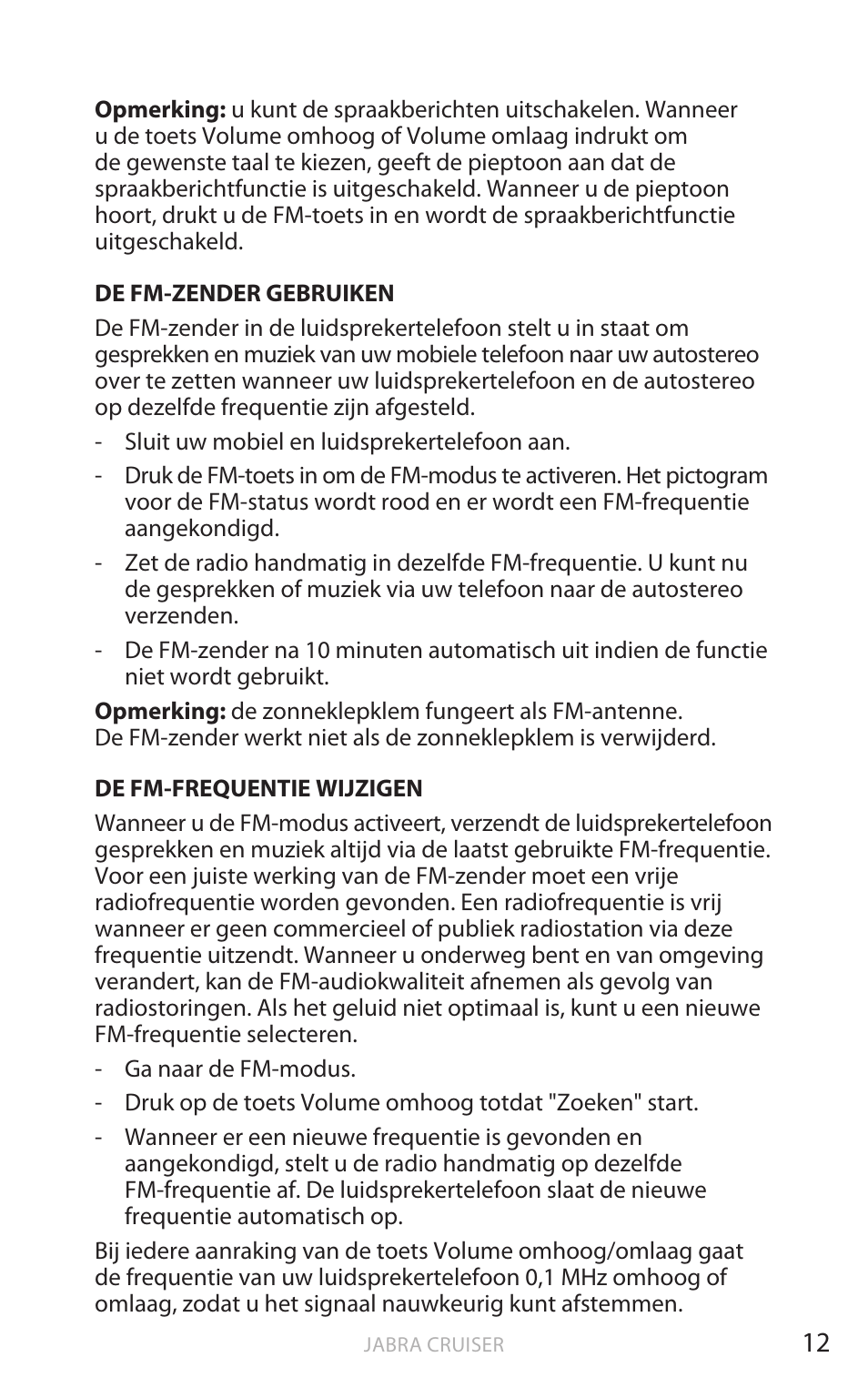 Nederl a n ds | Jabra Cruiser User Manual | Page 166 / 491