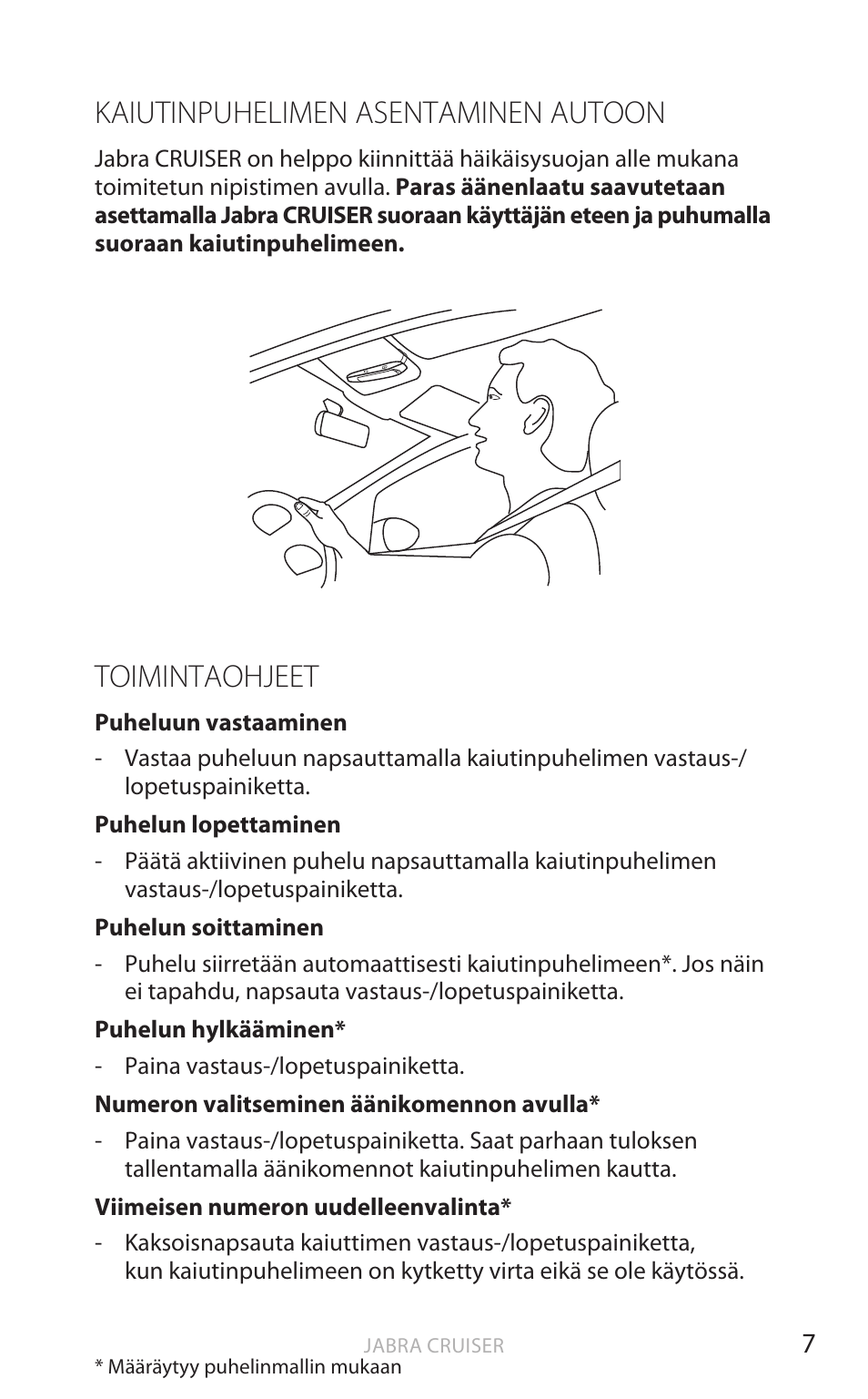 Kaiutinpuhelimen asentaminen autoon, Toimintaohjeet, Engl anti | Jabra Cruiser User Manual | Page 178 / 491