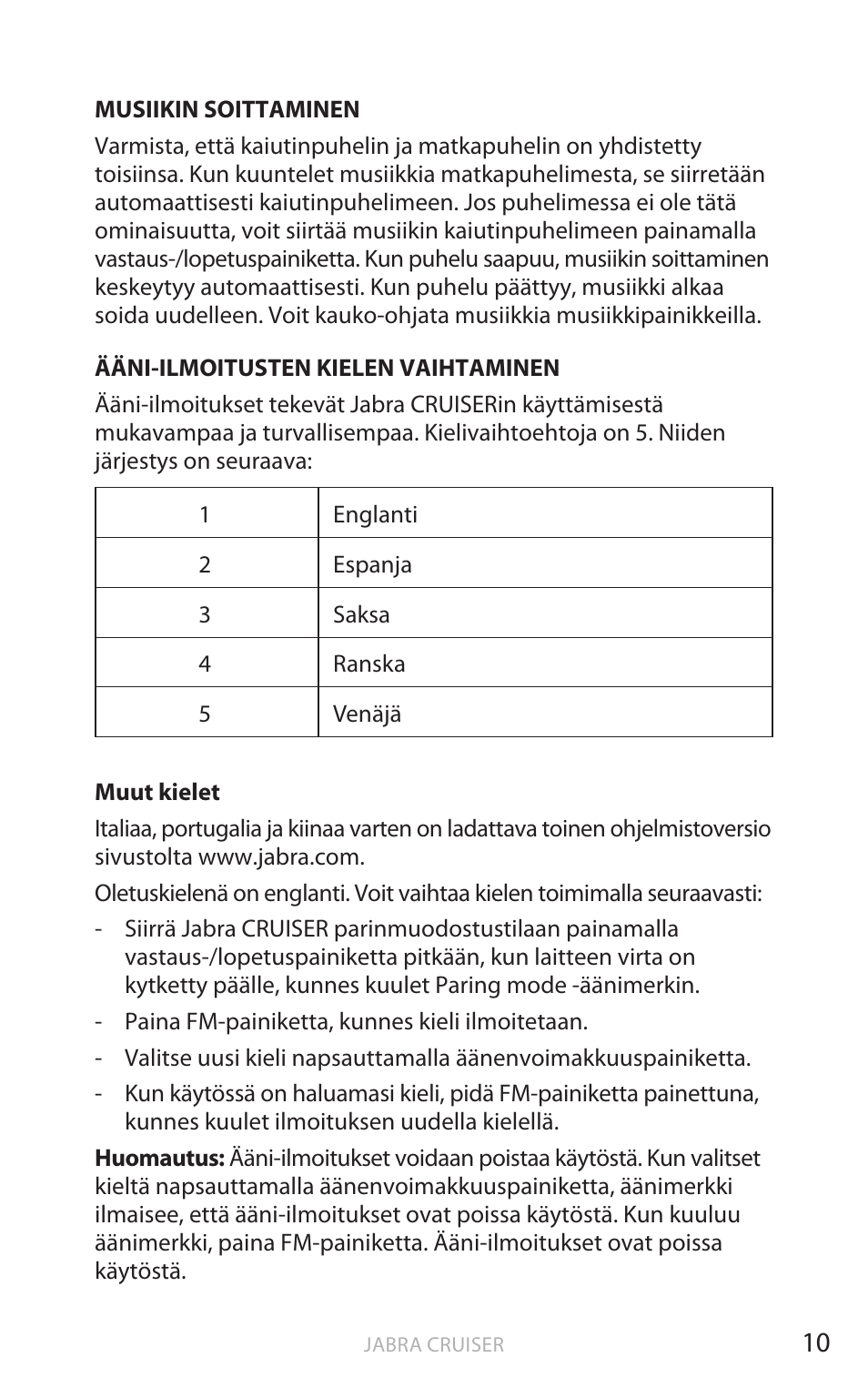 Engl anti | Jabra Cruiser User Manual | Page 181 / 491