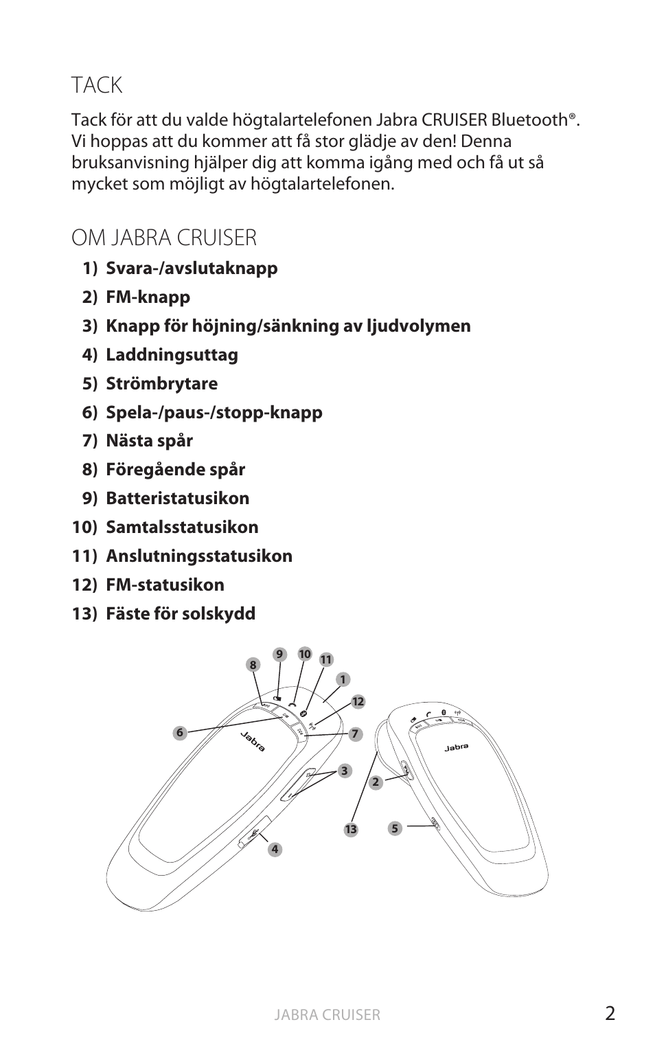 Tack, Om jabra cruiser, Eng elsk a | Jabra Cruiser User Manual | Page 189 / 491