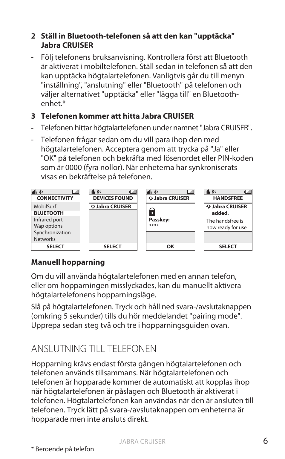 Anslutning till telefonen, Eng elsk a | Jabra Cruiser User Manual | Page 193 / 491