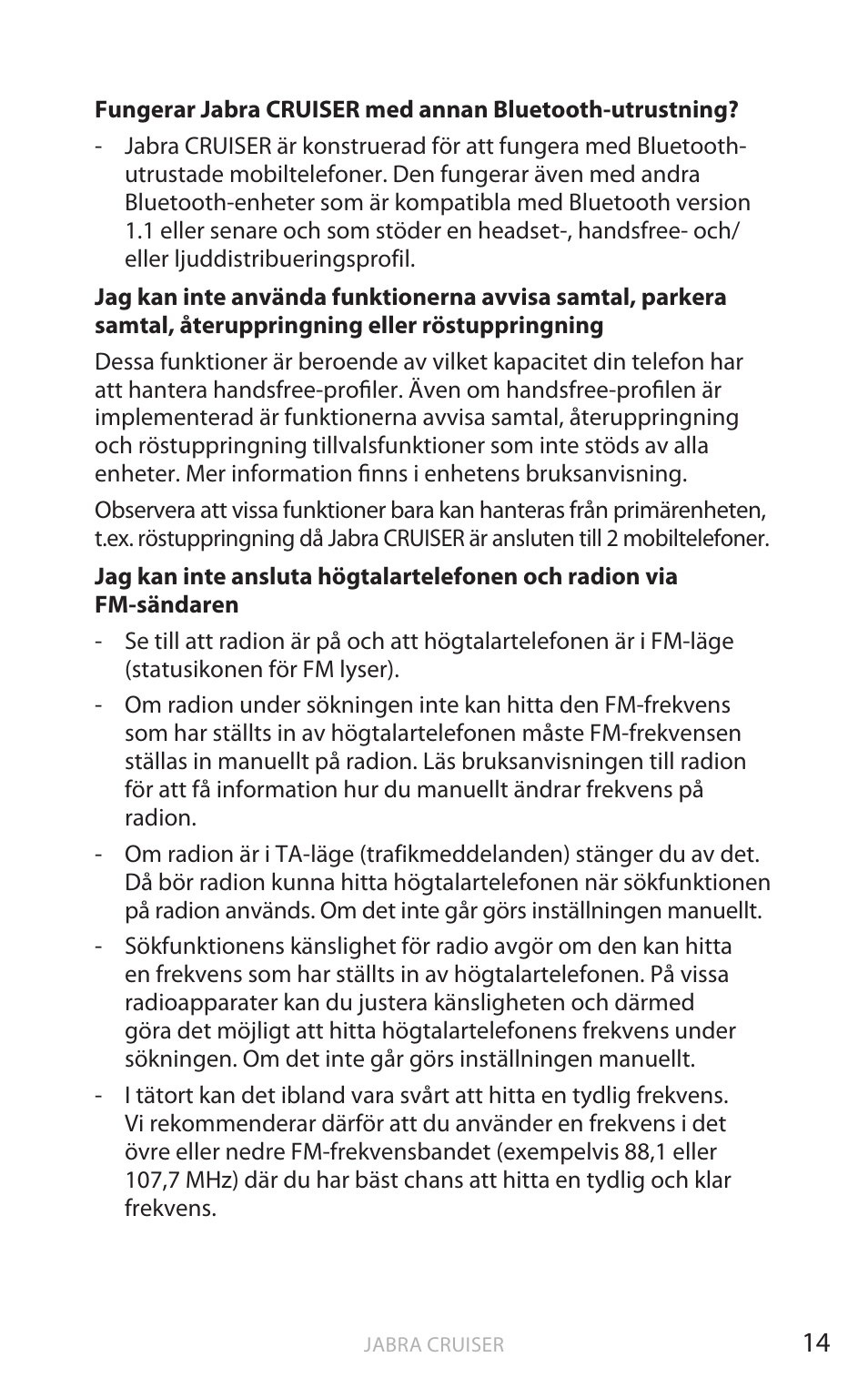 Eng elsk a | Jabra Cruiser User Manual | Page 201 / 491