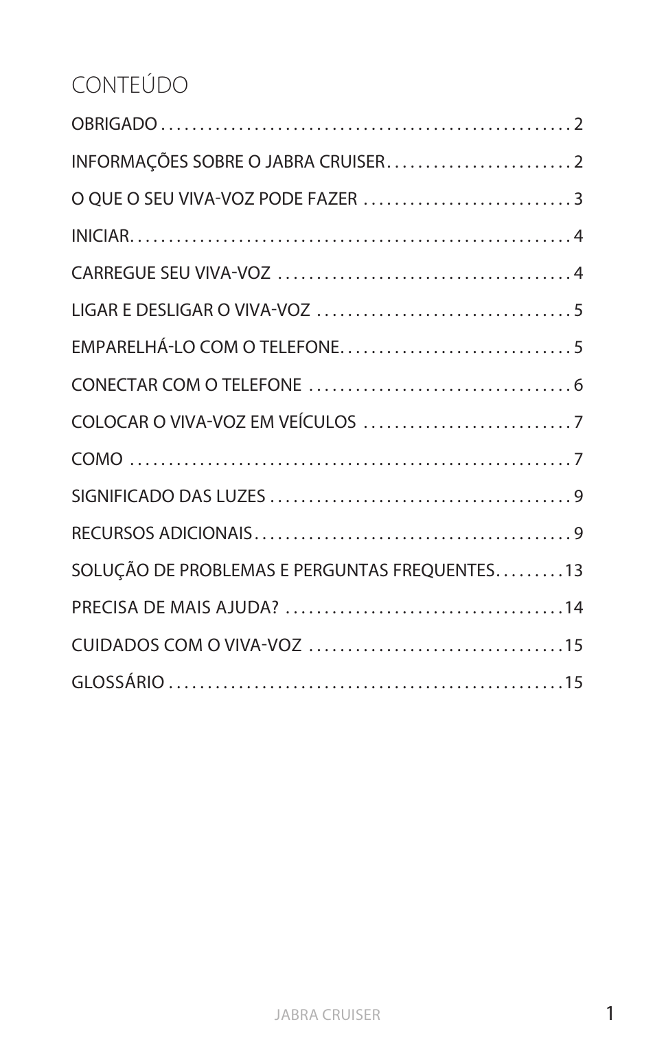 Inglês, Conteúdo | Jabra Cruiser User Manual | Page 221 / 491