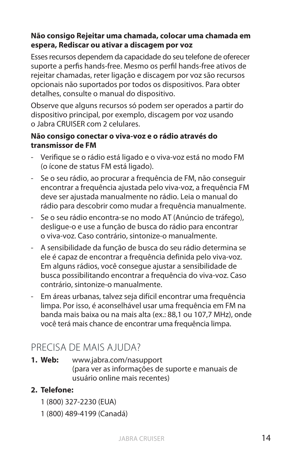 Precisa de mais ajuda, Inglês | Jabra Cruiser User Manual | Page 234 / 491