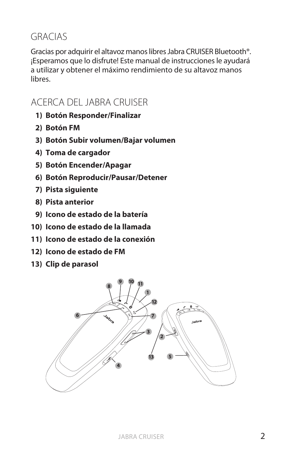 Gracias, Acerca del jabra cruiser, English | Jabra Cruiser User Manual | Page 237 / 491