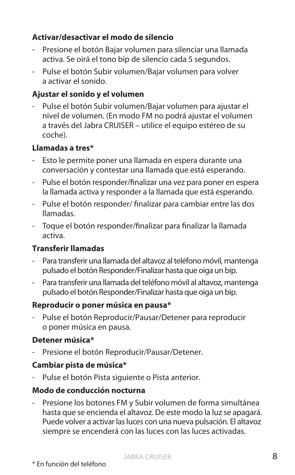 English | Jabra Cruiser User Manual | Page 243 / 491