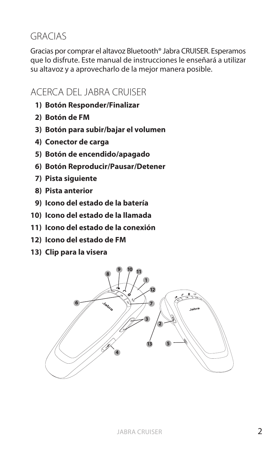 Gracias, Acerca del jabra cruiser, Esp añol | Jabra Cruiser User Manual | Page 253 / 491