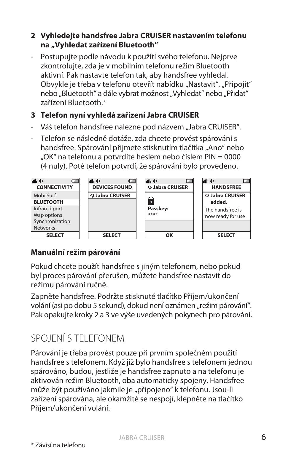 Spojení s telefonem, Angič tina | Jabra Cruiser User Manual | Page 273 / 491