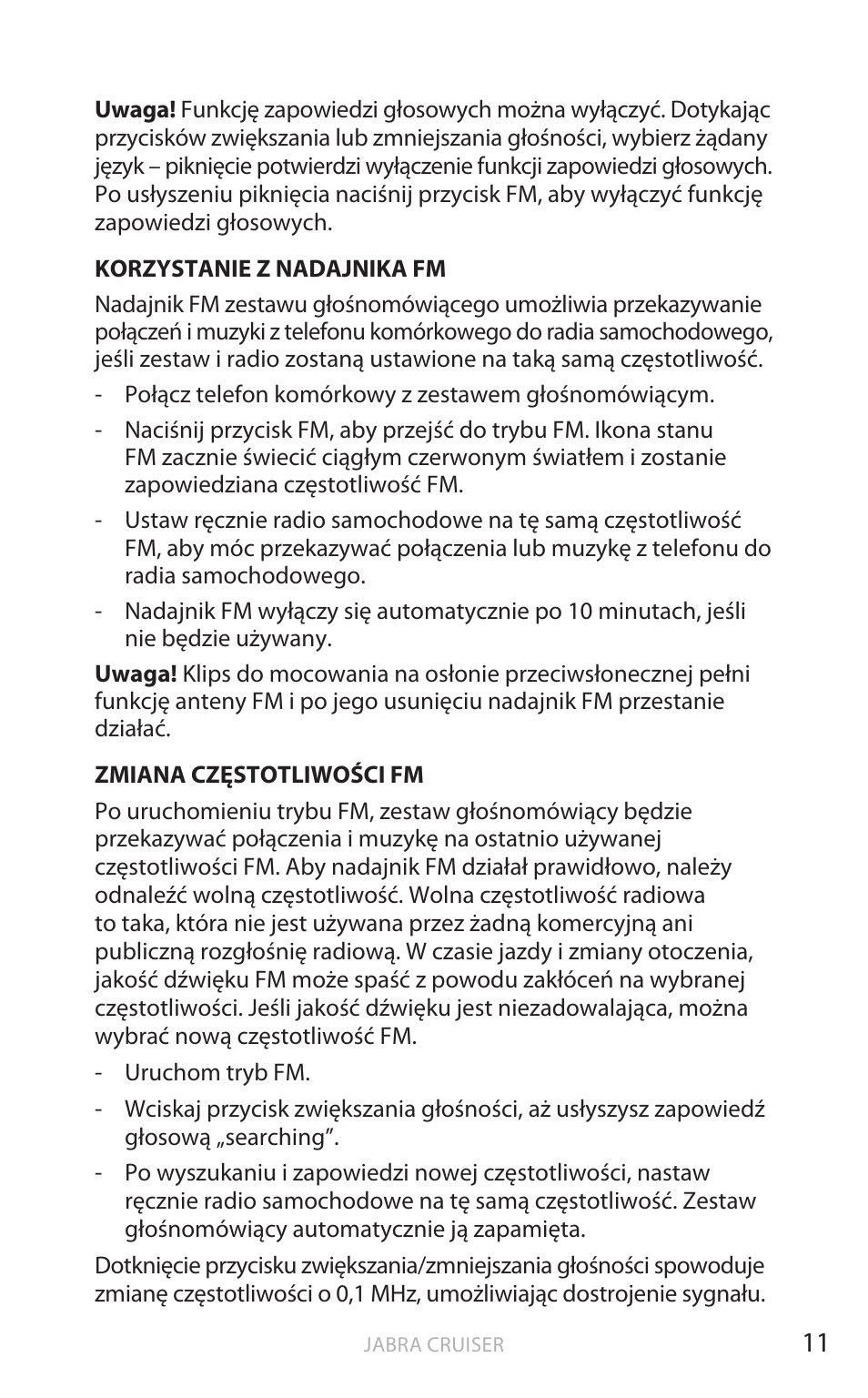 Polski | Jabra Cruiser User Manual | Page 294 / 491