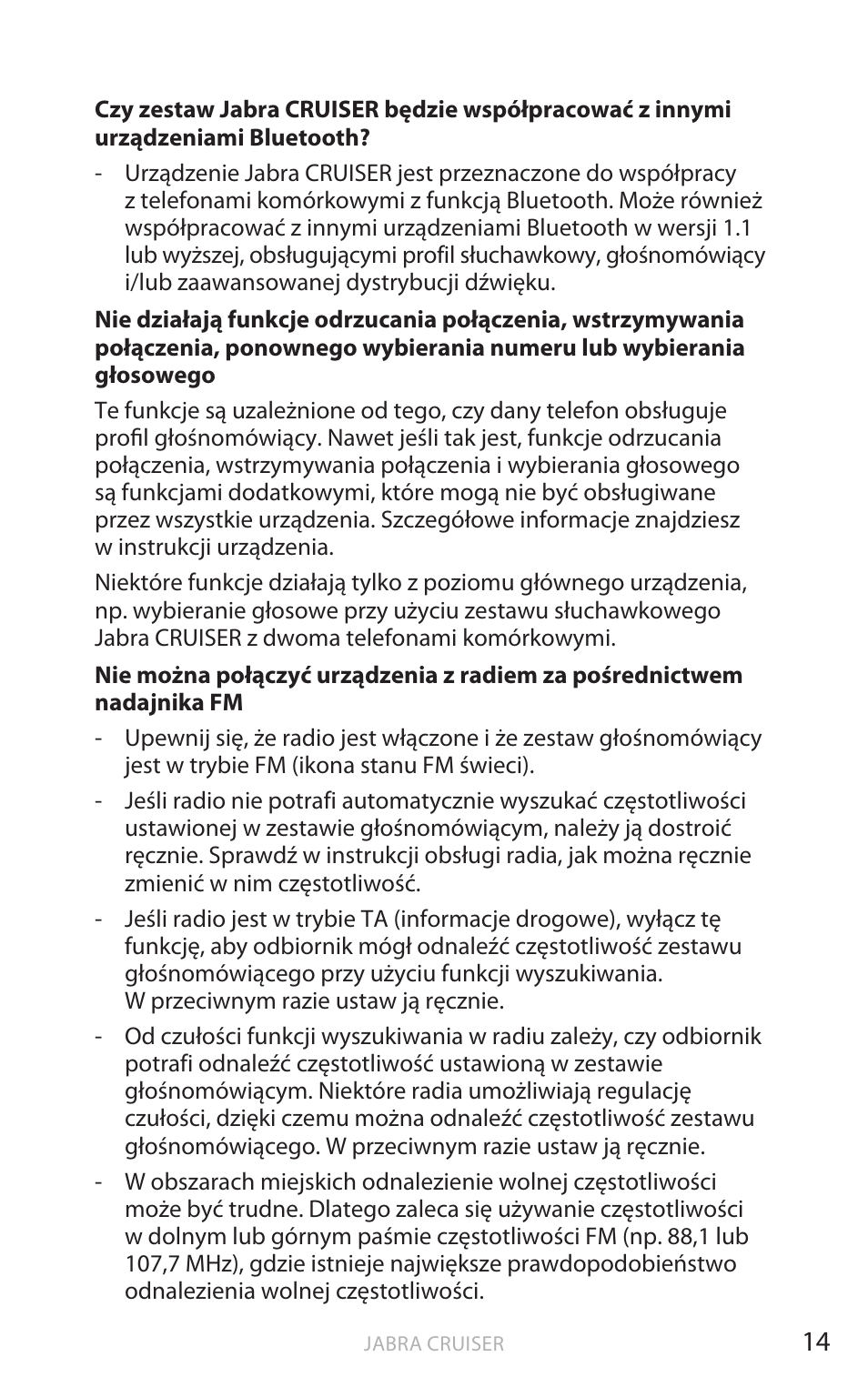Polski | Jabra Cruiser User Manual | Page 297 / 491